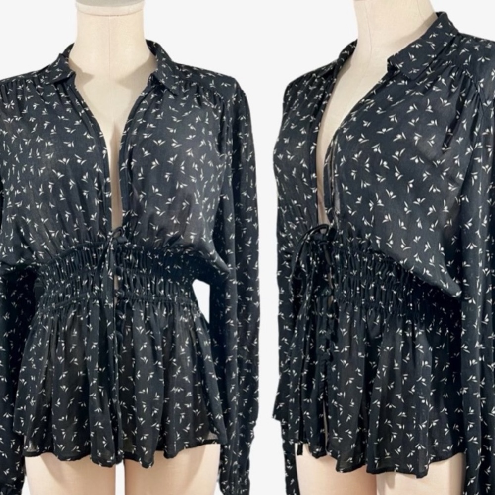Free People | Smocked Long Sleeve Top
